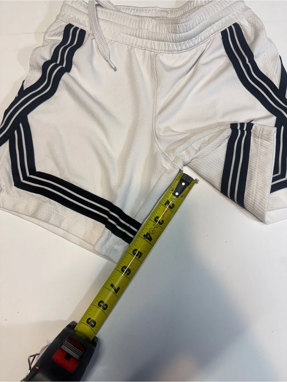 Nike Boys White Athletic Shorts with Black Trim